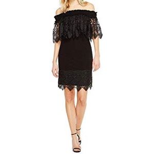 Badgley Mischka Lace Off the Shoulder Dress